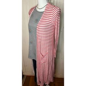 LuLaRoe Sarah XS flawed coral & white stripe